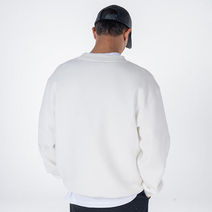 Monica Men's Off-White Oversize Crew Neck Sweatshirt