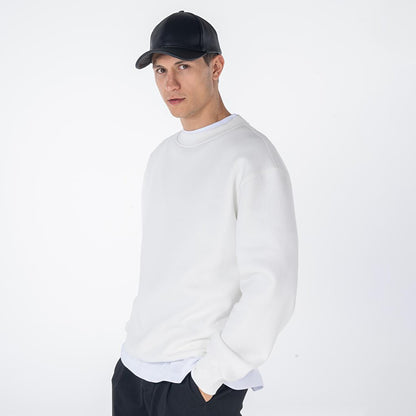 Monica Men's Off-White Oversize Crew Neck Sweatshirt