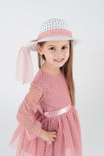 Girl's Hat and Tulle Lace Trend Dress Ak2228