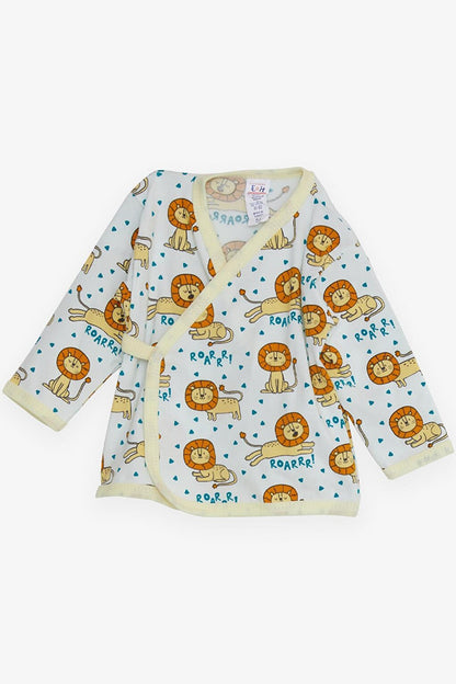 Baby Boy Hospital Release Pack of 5 Cute Lion Pattern White (0-3 Months)