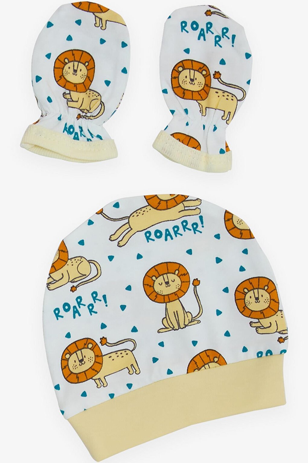 Baby Boy Hospital Release Pack of 5 Cute Lion Pattern White (0-3 Months)