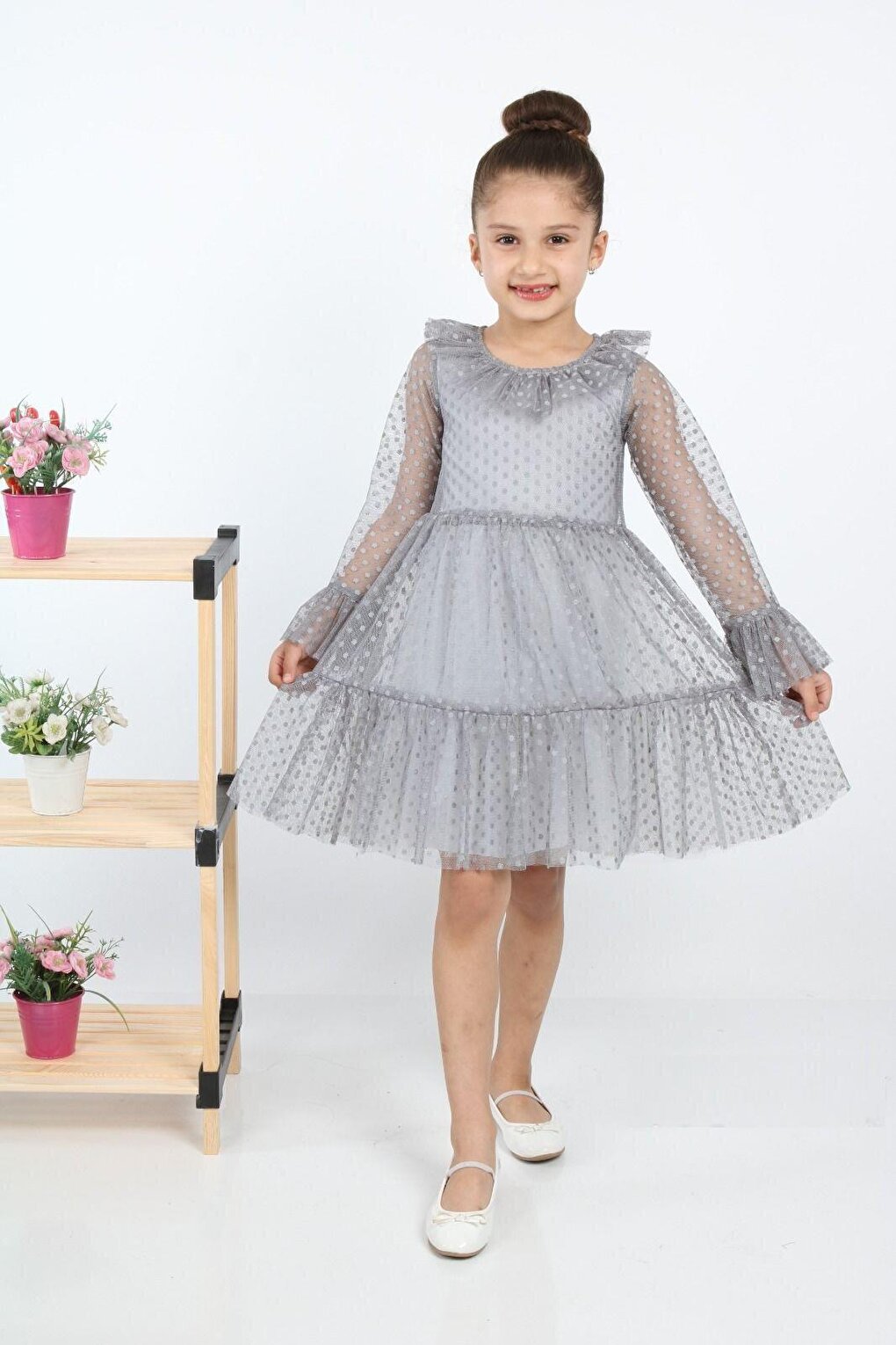 Shine Gray Girl's Dress