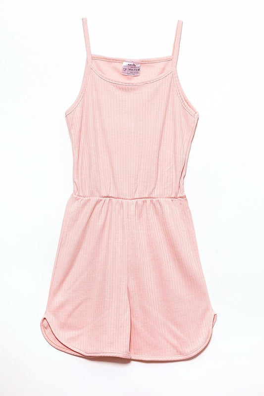 Pink Strappy Girl's Jumpsuit