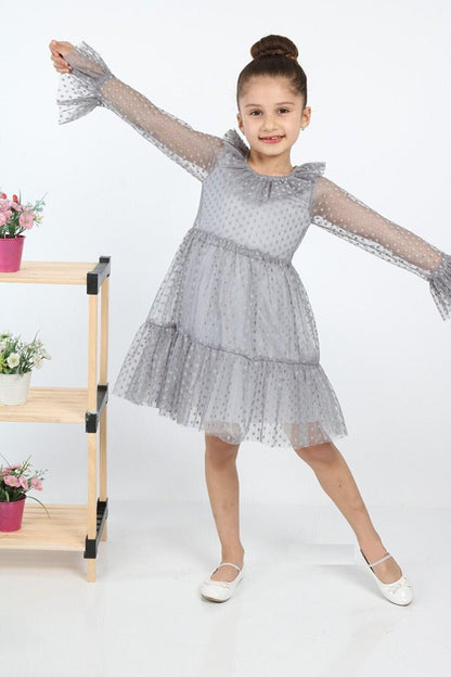 Shine Gray Girl's Dress