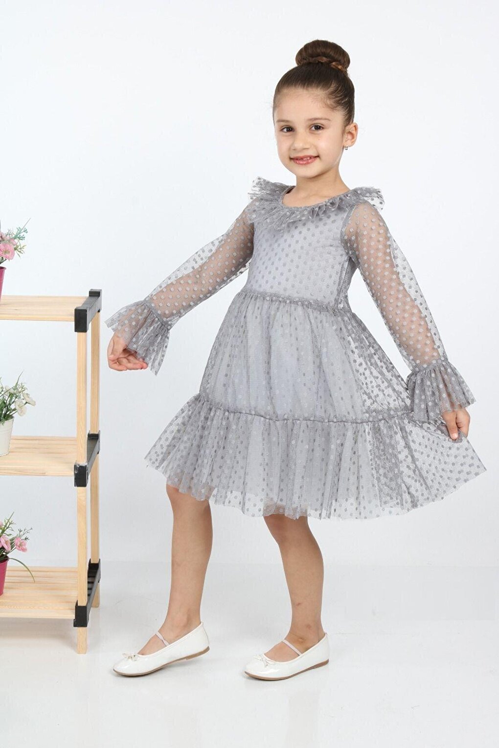 Shine Gray Girl's Dress