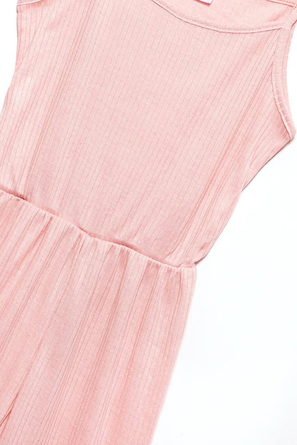 Pink Strappy Girl's Long Jumpsuit