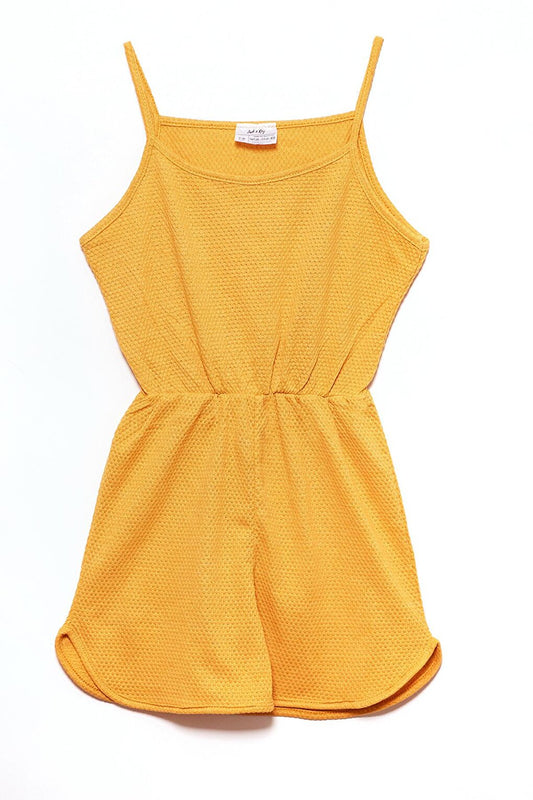 Mustard Strappy Girl's Shorts and Overalls