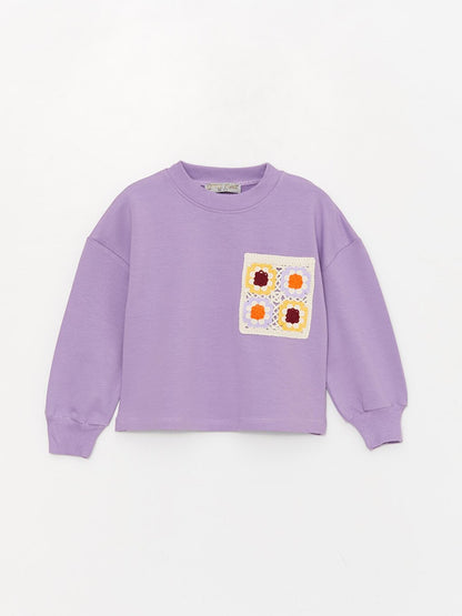 Girl's Embroidery Pocket Comfortable SweatShirt