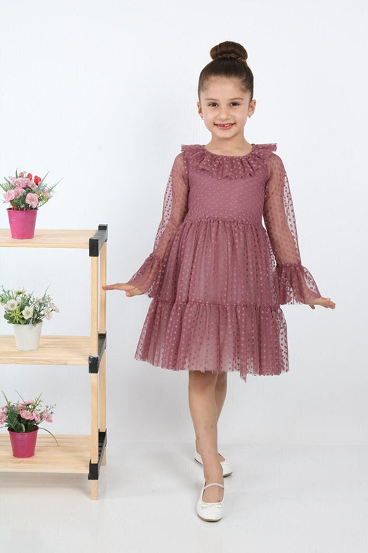 Shine Claret Red Girl's Dress