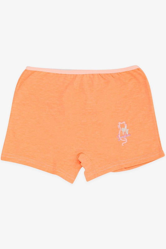 Girl's Boxer Glitter Text Printed Neon Orange (Age 11)