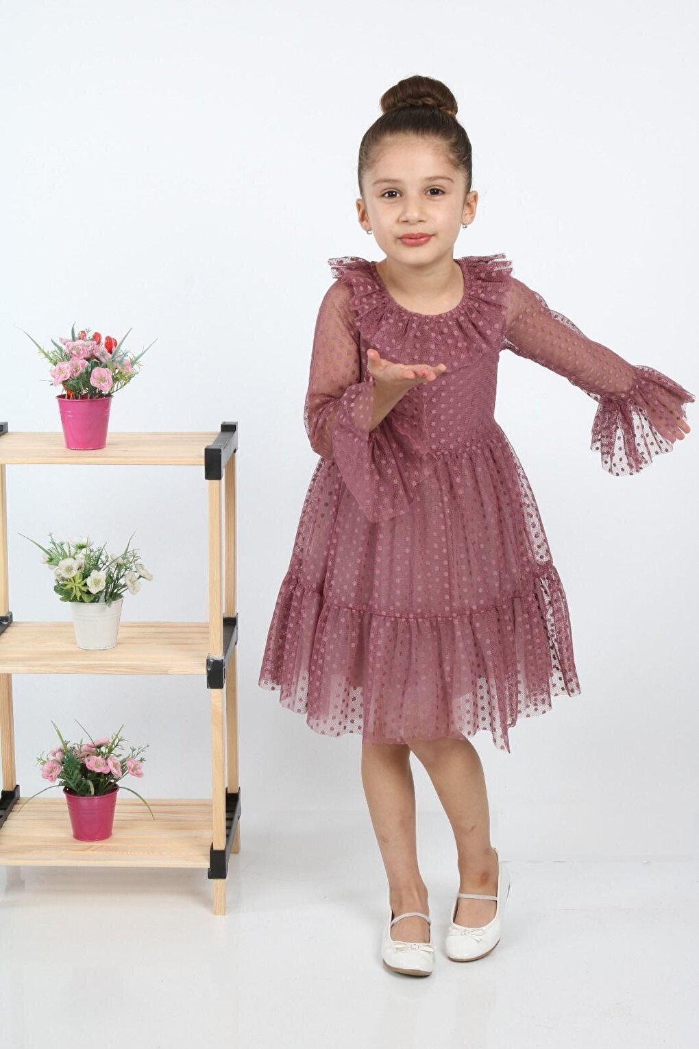 Shine Claret Red Girl's Dress