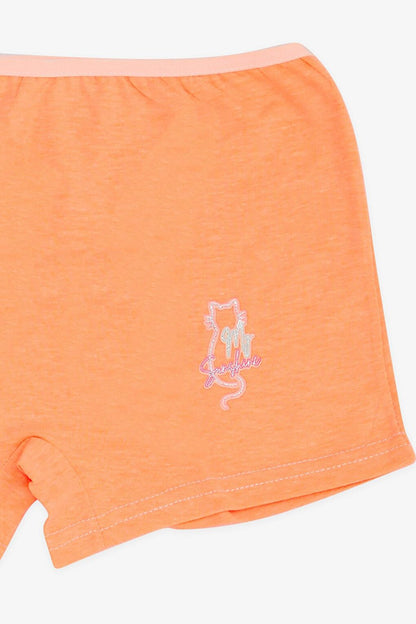 Girl's Boxer Glitter Text Printed Neon Orange (Age 11)