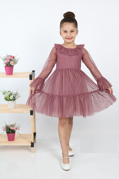 Shine Claret Red Girl's Dress