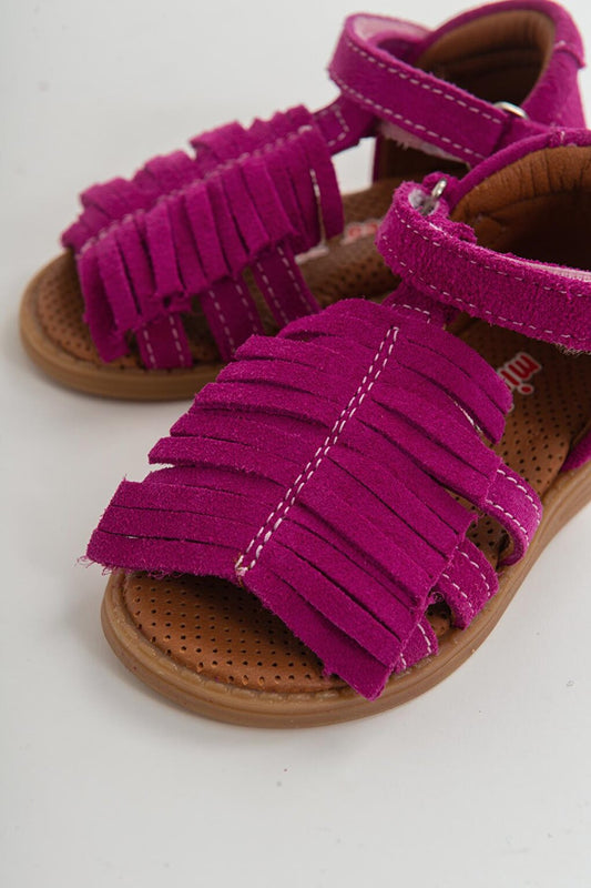 Girl's Fuchsia Leather healthy Supported Children's Sandals