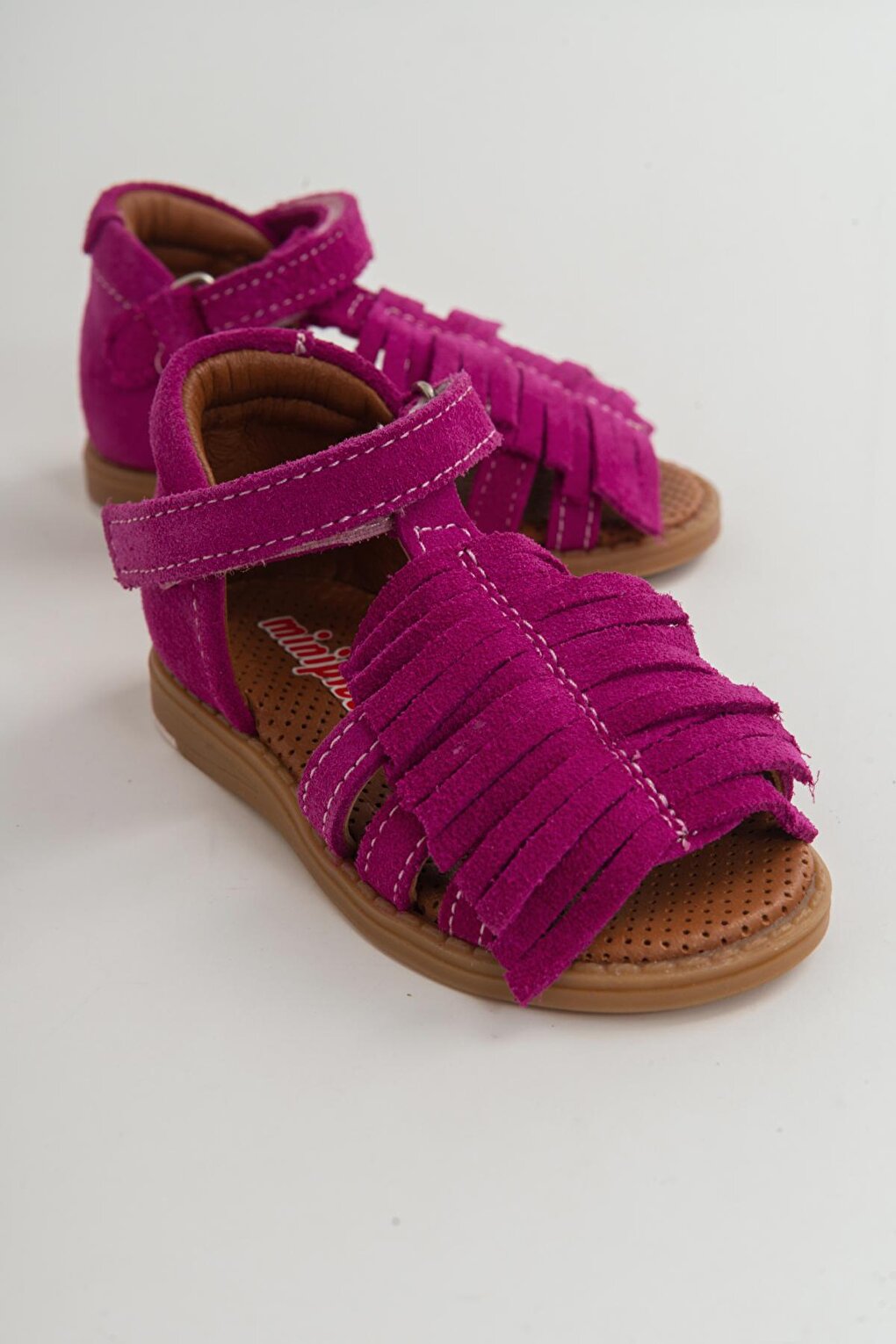 Girl's Fuchsia Leather healthy Supported Children's Sandals