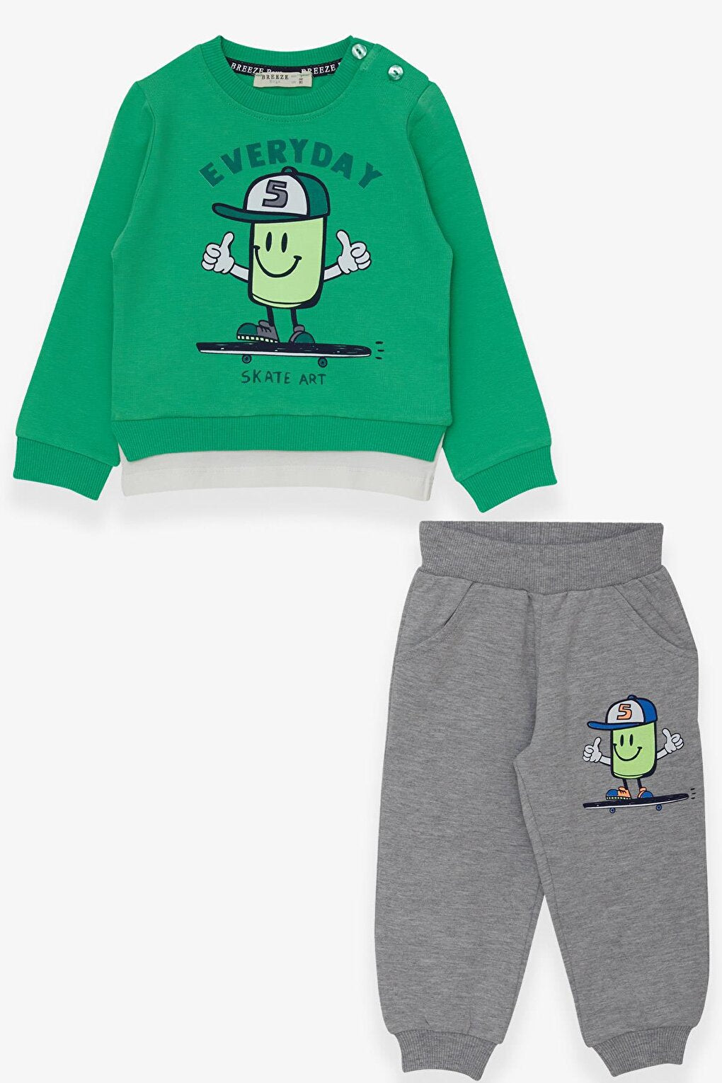 Boy's Tracksuit Set Printed Green (Age 1-3)