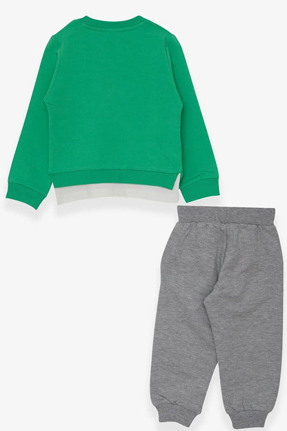 Boy's Tracksuit Set Printed Green (Age 1-3)