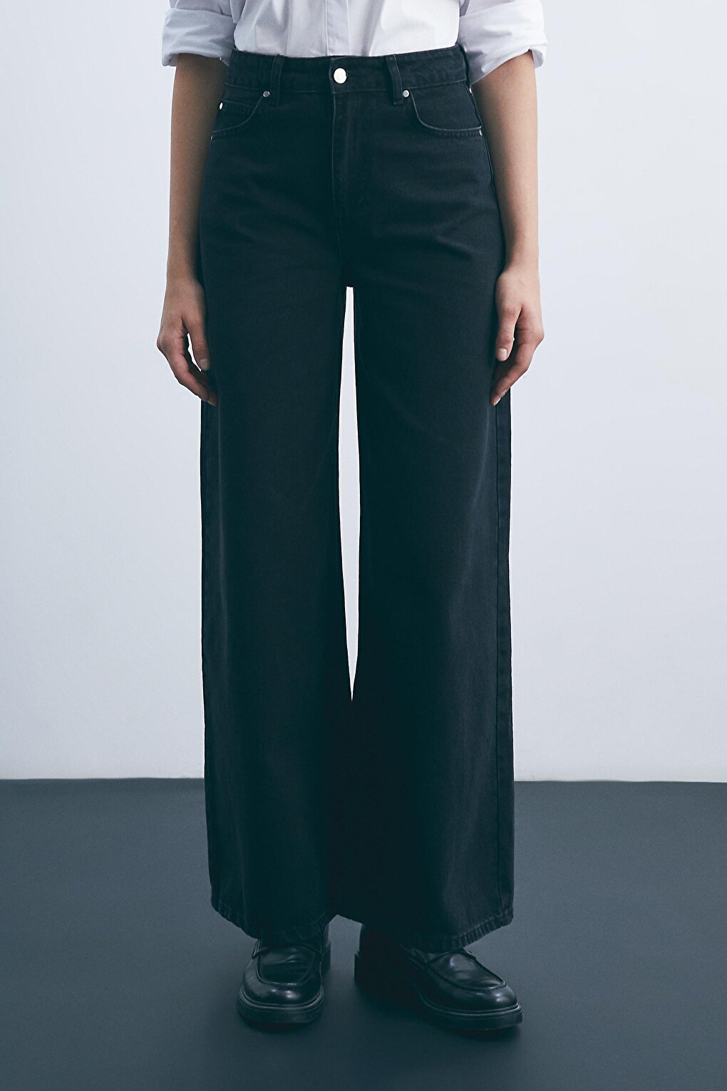 Black Wide Leg Oversized Fit Jeans