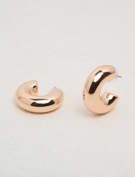 Gold Stylish Half Hoop Earrings