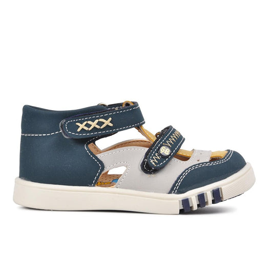 009 Navy Blue-Beige-Mustard Boy's Shoes