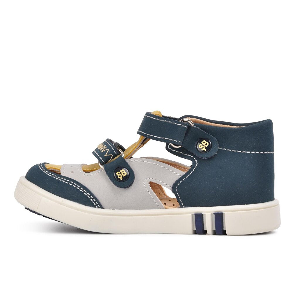 009 Navy Blue-Beige-Mustard Boy's Shoes