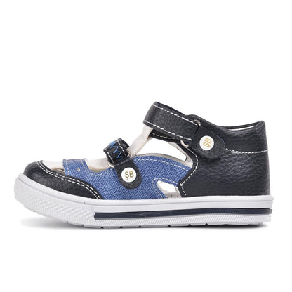 009 Navy Blue-White Boy's Shoes