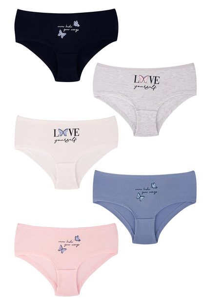 Girl's Hipster Panties 5 Pack