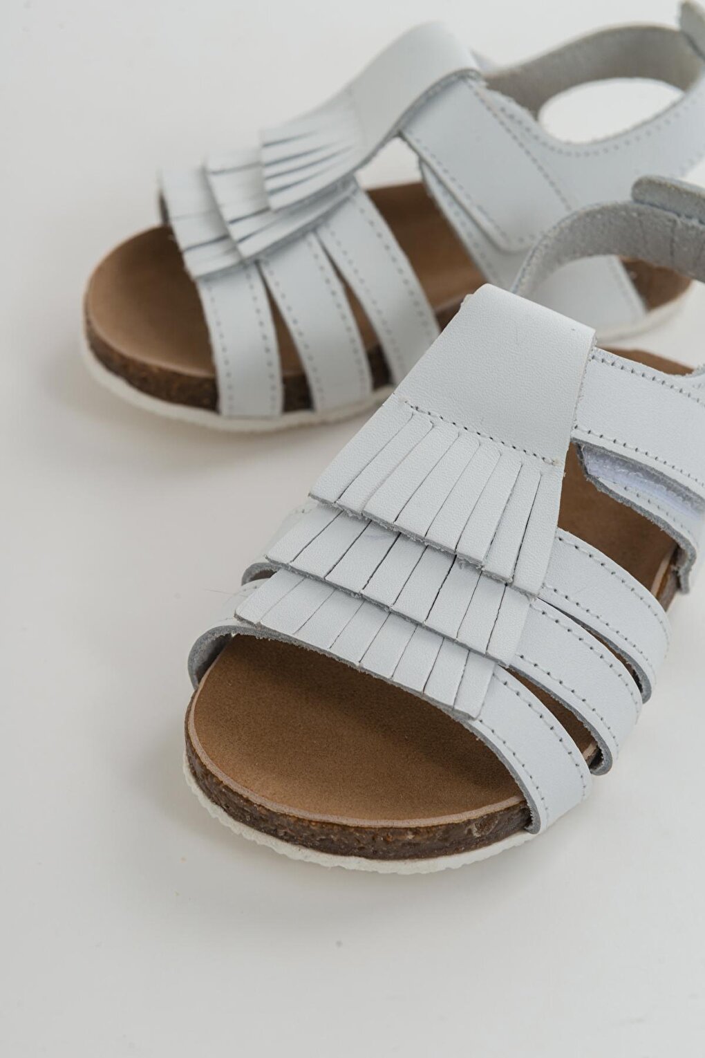 Girl's White Leather healthy Supported Children's Sandals