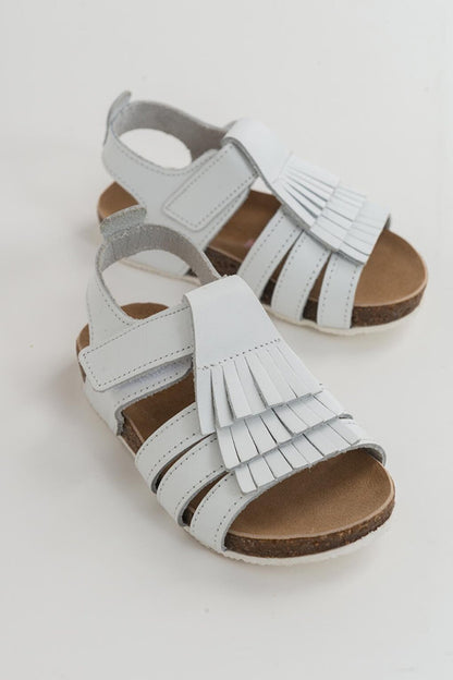 Girl's White Leather healthy Supported Children's Sandals