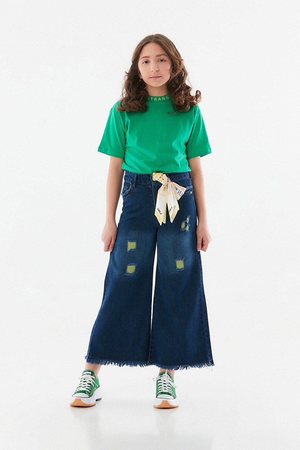 Girl's Palazzo Trousers with Tassels and Belt Accessories