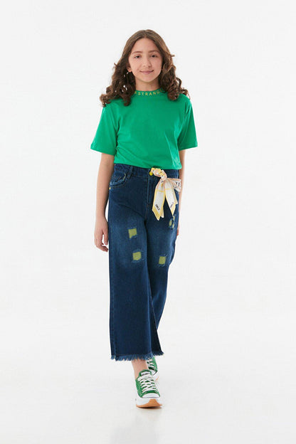 Girl's Palazzo Trousers with Tassels and Belt Accessories