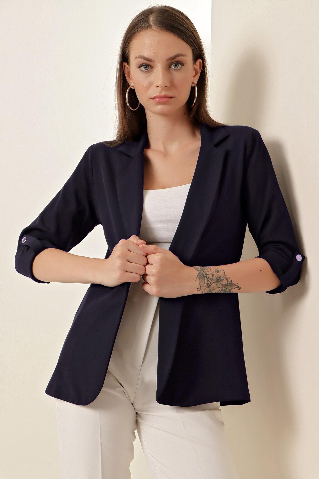 0672 Blazer Jacket - Navy Blue