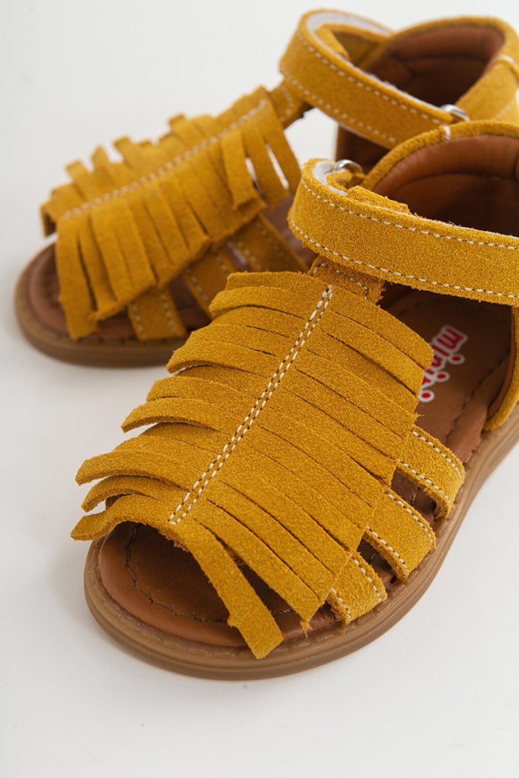 Girl's Yellow Leather Children's Sandals with healthy Support