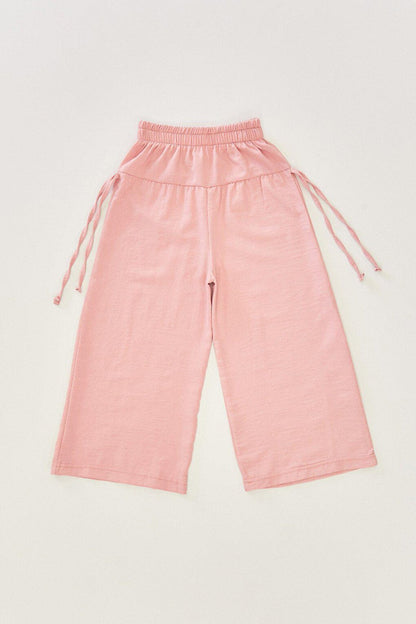 Palazzo Kids Trousers with Side Lacing and Elastic Waist