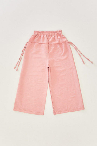 Palazzo Kids Trousers with Side Lacing and Elastic Waist