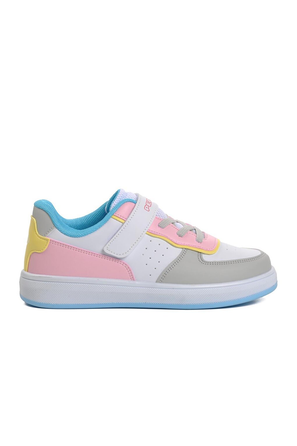 964-F White-Pink-Turquoise Kids Sneaker