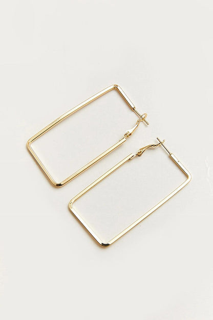 Women's Accessory Steel Rectangular Earrings