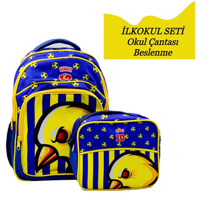 Primary School School Backpack and Lunchbox with 3 Compartments Fenerbahçe