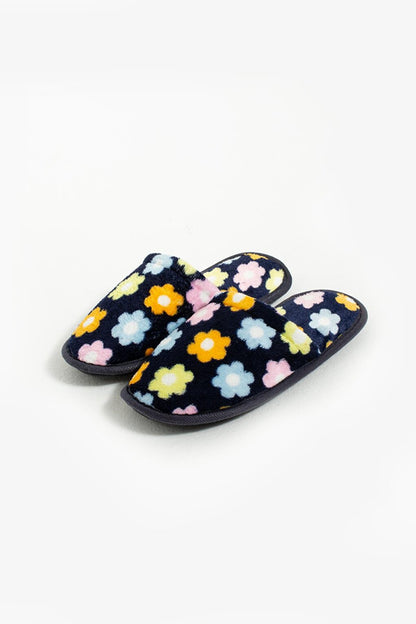 Warm Lining Flower Patterned Comfortable Fit Women's Indoor Slippers BNK355