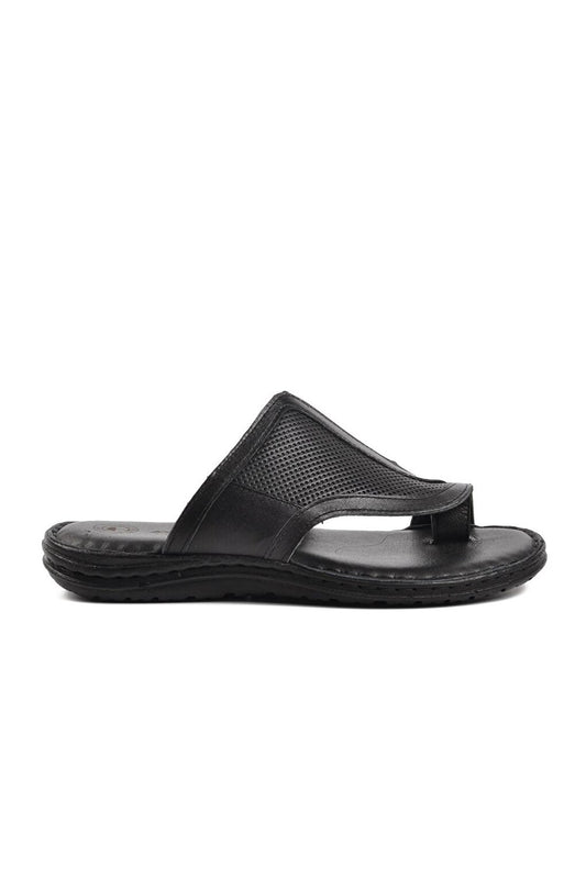 B15.197 Black Inside Out Genuine Leather Flip Flops for Men