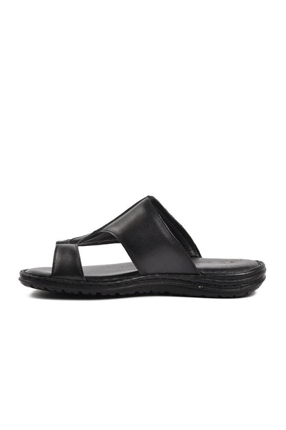 B15.197 Black Inside Out Genuine Leather Flip Flops for Men