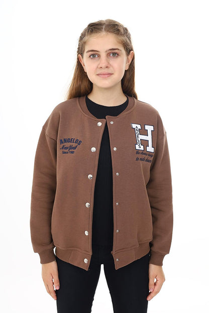 Girl's College Style H Printed Jacket 7 -13 Years Lx273