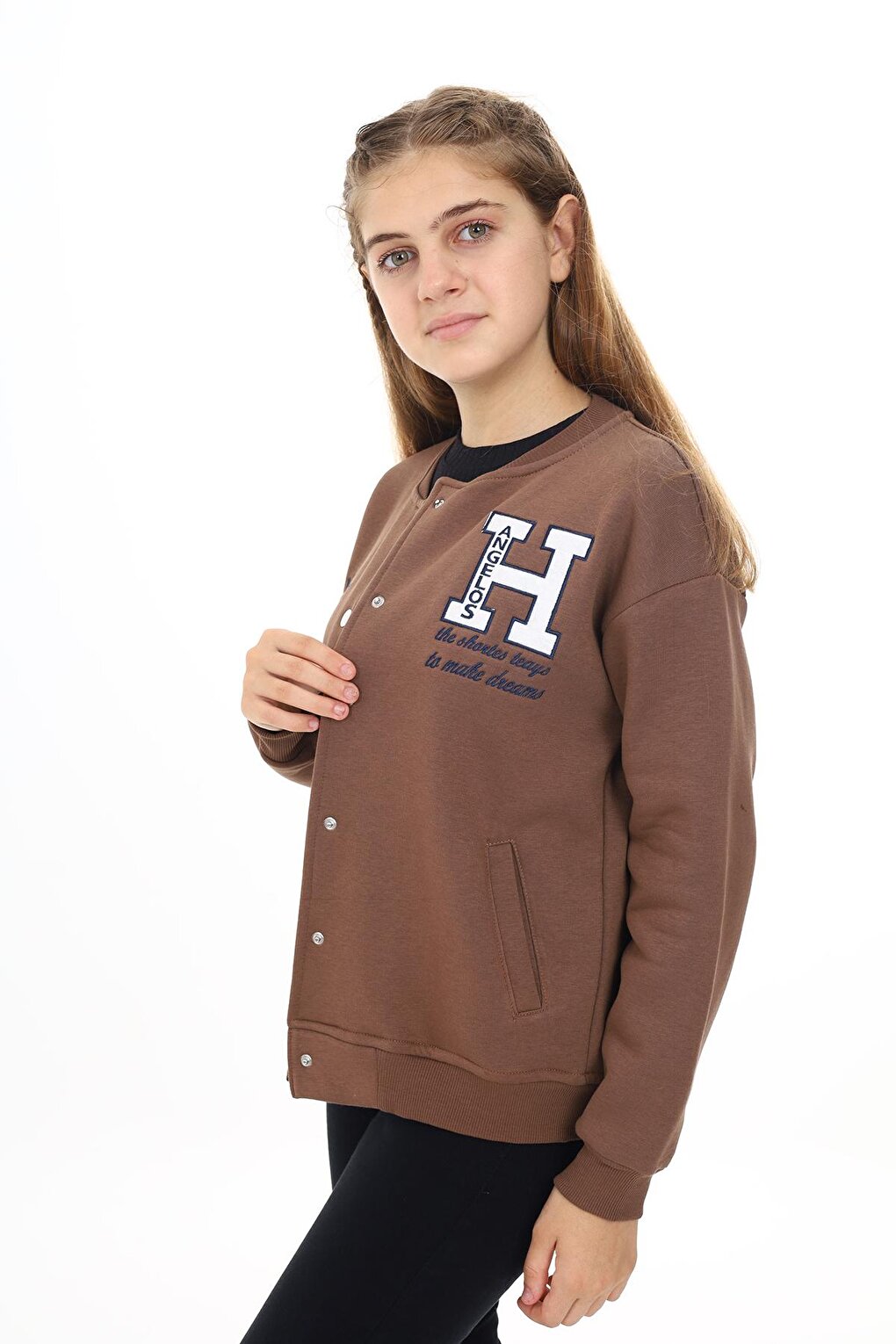 Girl's College Style H Printed Jacket 7 -13 Years Lx273