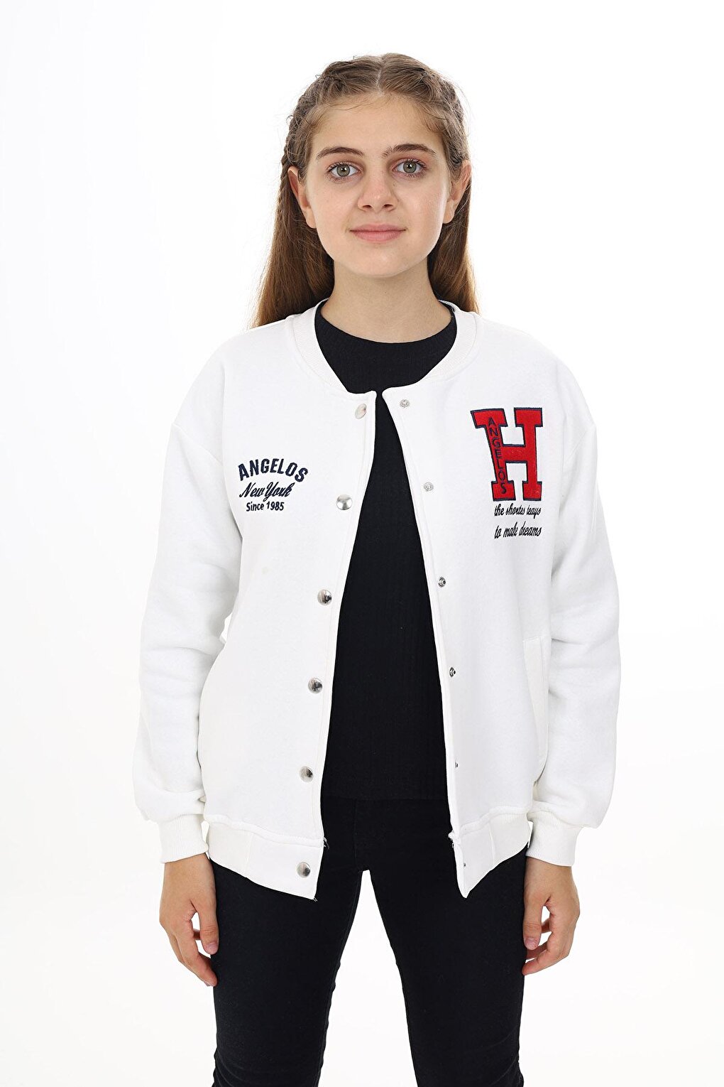 Girl's College Style H Printed Jacket 7 -13 Years Lx273