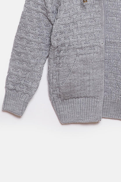 Fur Detailed Knitwear Boys Cardigan