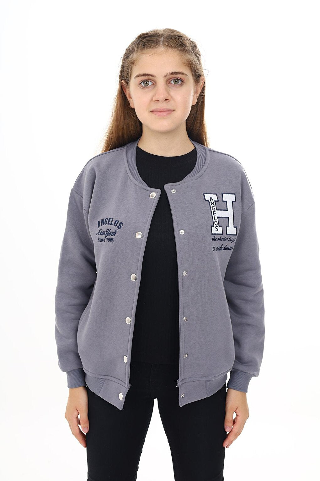 Girl's College Style H Printed Jacket 7 -13 Years Lx273