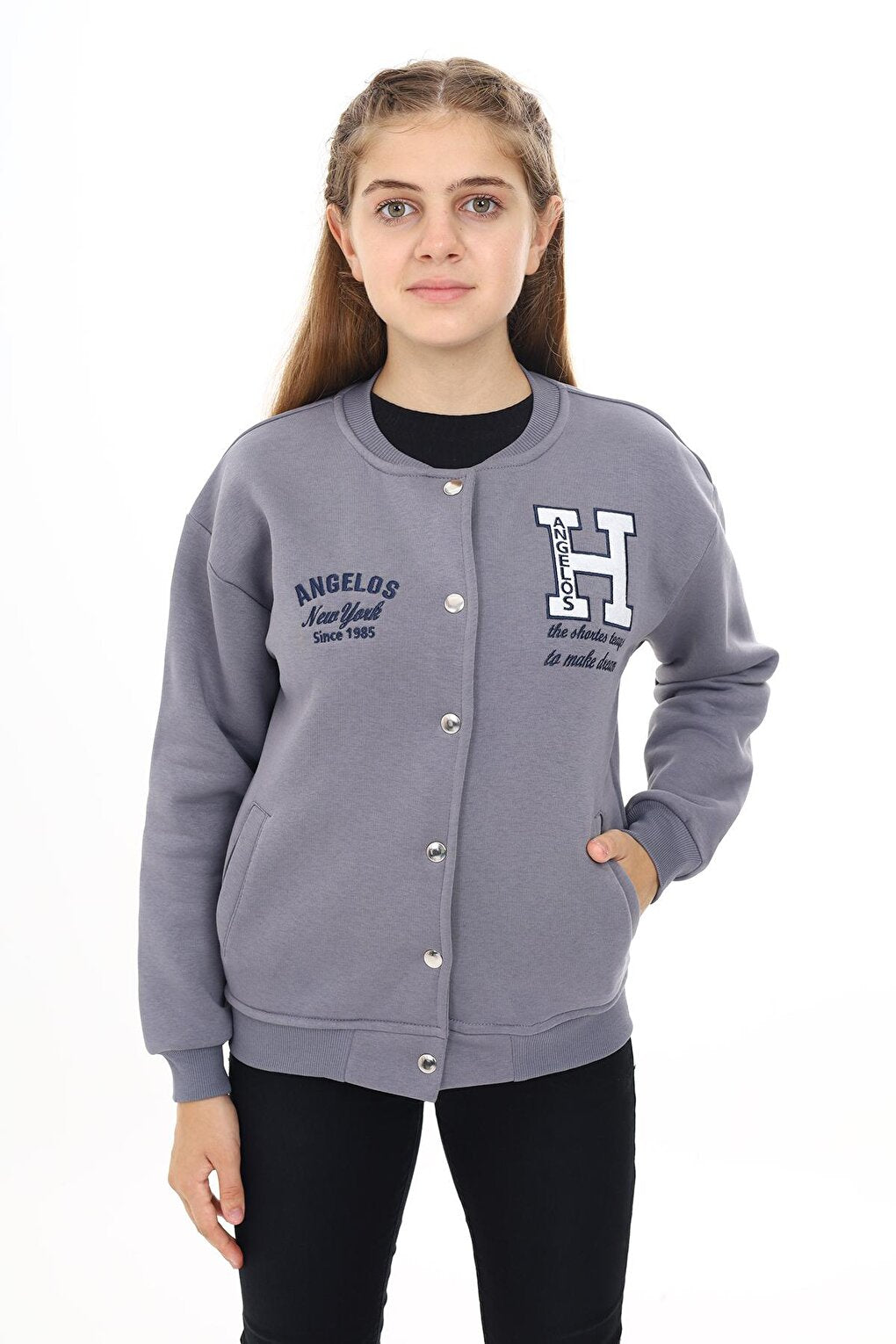 Girl's College Style H Printed Jacket 7 -13 Years Lx273