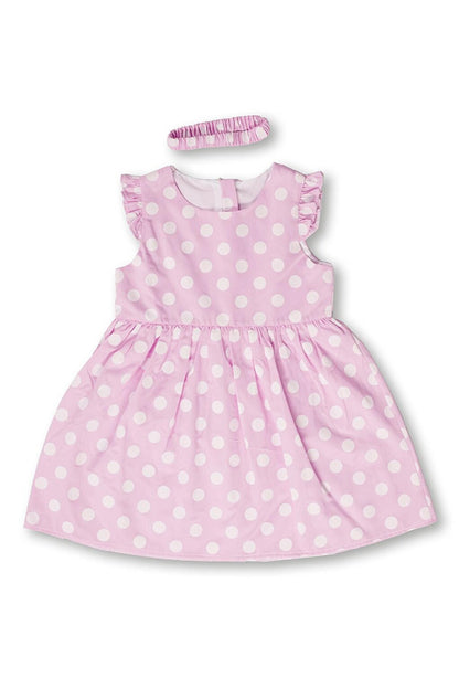 Polka Dot Polka Dot Girls Dress And Headband