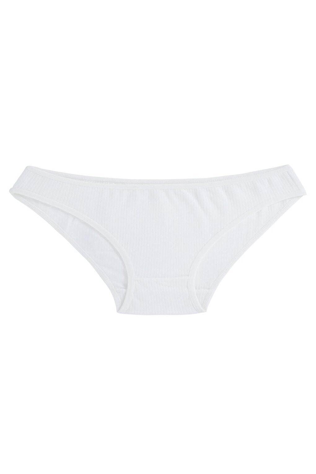 Women's White Ribbed 3-Piece Panties 135