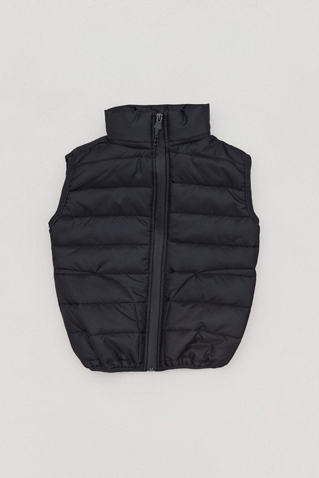 High Collar Boy's Puffer Vest with Pockets